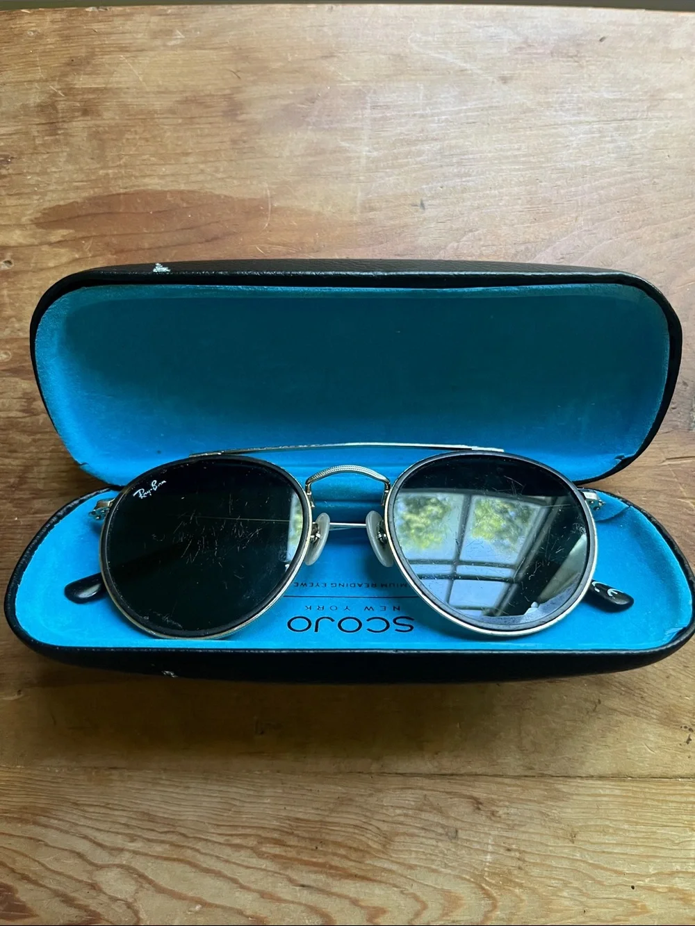 Ray-Ban Gold Frame Black Lens Oval Aviators Sunglasses - Unisex